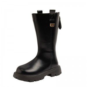 Girls' long boots made of two cotton high boots, girls' Martin boots with velvet princess boots