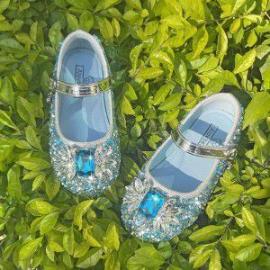 Girls' princess shoes, rhinestone single shoes, girls' baby flat shoes, children's anti slip performance shoes