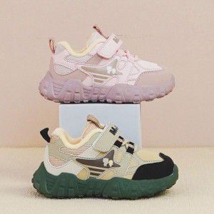 Children's casual walking shoes, girls' baby shoes with plush sports shoes, boys' shoes