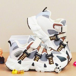 Fashionable and handsome functional shoes with soft sole and striped small children's shoes, boys' running shoes