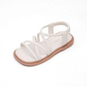 Girls' Sandals, Young Girls' Elegant Elastic Princess Shoes, Baby Girls' Open toed Soft soled Trendy Single Shoes