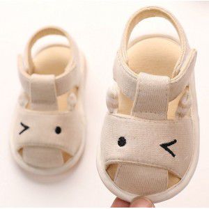 Colored cotton baby squeeze eye sandals with soft sole and anti slip, baby walking shoes for both men and women