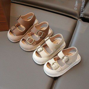 Male baby's toe cap sandals summer new baby shoes soft sole anti slip walking shoes 0-1-3 years old children's shoes female