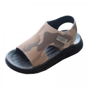 Children's sandals for boys aged 1-16 in summer, leather beach shoes for babies of all ages, non slip and wear-resistant, soft sole and soft surface