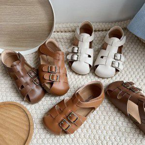 Men's and women's baby sandals leather sandals walking shoes