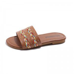 Girl's one-piece cool slippers with soft sole, medium to large children's western-style princess shoes, versatile beach shoes