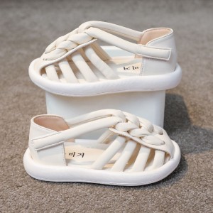 Summer soft soled sandals, hollowed out, casual, fashionable, breathable, girls' woven, stylish, girls'