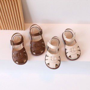 Girls' sandals, cute little girls' princess shoes, summer children's teddy bear toe sandals