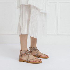 Retro beach vacation Roman sandals beach flat women's shoes