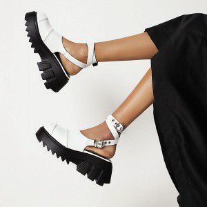 Women's shoes with wedge heel and oversized toe cap sandals, women's sandals